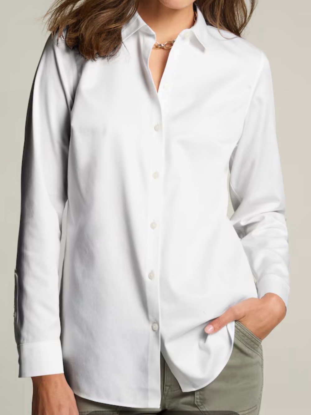 Classic White Button-Down Shirt